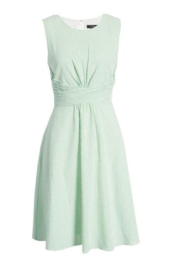 Women's J.crew Tie Waist Seersucker Dress