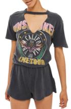 Women's Topshop Band Choker Neck Romper Us (fits Like 0-2) - Grey