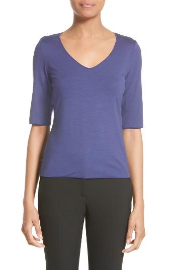 Women's Armani Collezioni Stretch Jersey Tee - Purple
