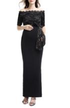 Women's Kimi And Kai Everly Off The Shoulder Maternity Gown - Black