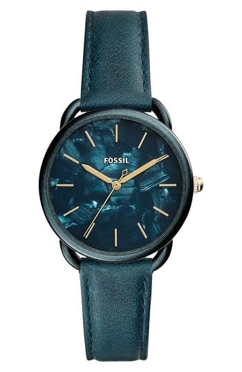 Women's Fossil Tailor Leather Strap Watch, 35mm
