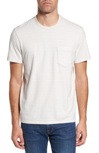 Men's James Perse Shadow Stripe Pocket T-shirt (l) - Blue