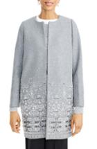 Women's J.crew Collection Embelllished Wool Melton Cocoon Coat - Grey