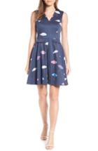 Women's Draper James Stretch Cotton Fit & Flare Dress - Blue