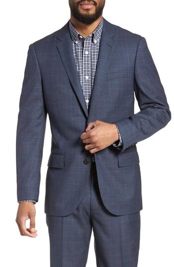 Men's J.crew Ludlow Trim Fit Glen Plaid Wool Sport Coat R - Blue