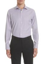 Men's Canali Regular Fit Print Dress Shirt - Purple