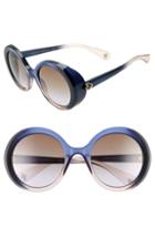 Women's Gucci 53mm Round Sunglasses - Blue Gradient/ Pink Gradient