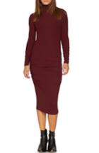 Women's Sanctuary Ruched Turtleneck Dress - Red