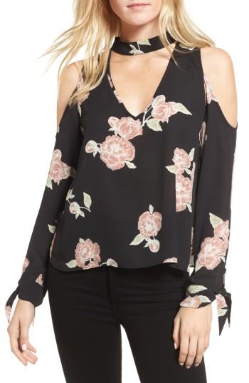 Women's Cupcakes And Cashmere Jon Cold Shoulder Blouse, Size - Black