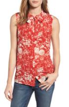 Women's Lucky Brand Tie Neck Floral Silk Tank