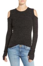 Women's Current/elliott 'the Melange' Cold Shoulder Wool & Linen Sweater