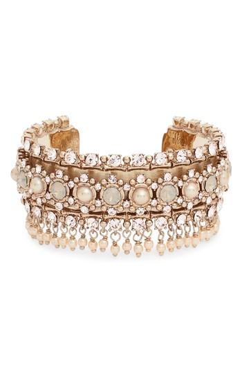 Women's Marchesa Crystal & Imitation Pearl Cuff