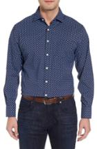 Men's Peter Millar Jennings Regular Fit Floral Dot Performance Sport Shirt - Blue