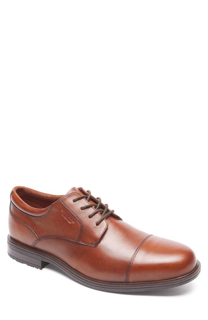 Men's Rockport Essential Details Ii Waterproof Cap Toe Derby W - Brown