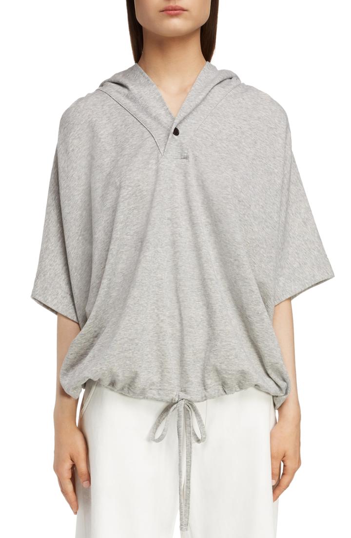 Women's Y's By Yohji Yamamoto Dolman Sleeve Hoodie - Grey