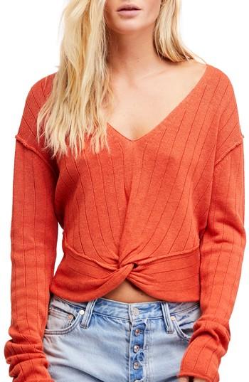 Women's Free People Got Me Twisted Sweater - Orange
