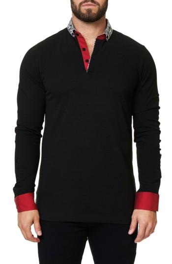 Men's Maceoo Long Sleeve Polo (s) - Black
