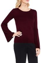 Petite Women's Vince Camuto Ribbed Bell Sleeve Sweater P - Red