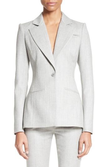 Women's Altuzarra Acacia Stretch Wool Jacket Us / 44 Fr - Grey