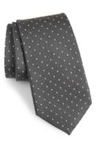 Men's Calibrate Bre Dot Cotton & Silk Tie, Size - Grey