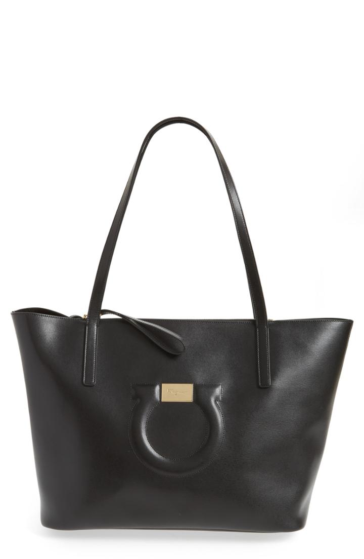 Salvatore Ferragamo City Quilted Gancio Leather Tote -