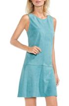 Women's Vince Camuto Faux Suede Drop Waist Dress, Size - Blue