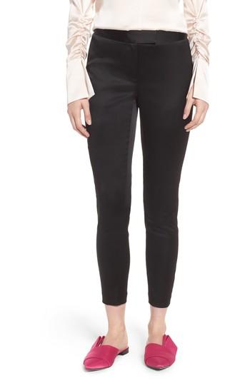 Women's Lewit Stretch Satin Skinny Trousers - Black