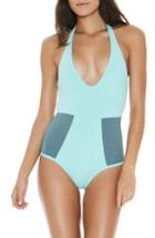 Women's L Space Fireside Halter One-piece Swimsuit - Blue