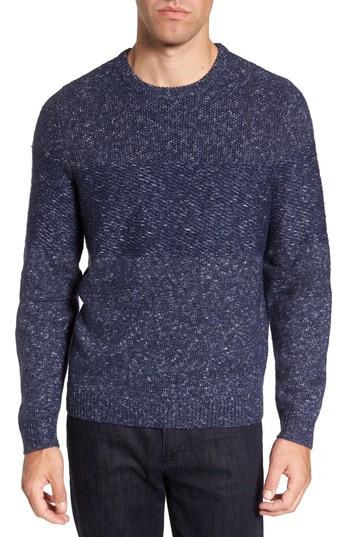 Men's Nordstrom Men's Shop Marled Fisherman Sweater - Blue