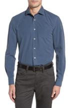 Men's Luciano Barbera Classic Fit Diamond Print Sport Shirt, Size - Blue