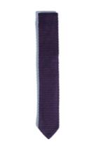 Men's Hook + Albert Solid Silk Knit Tie, Size - Purple