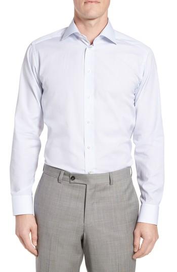 Men's Eton Slim Fit Print Sport Shirt .5 - Blue