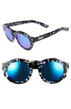 Women's Diff Dime 48mm Retro Sunglasses - Black White/ Blue