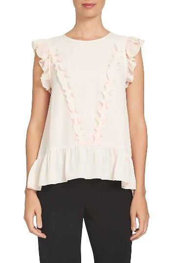 Women's Cece Ruffled Cap Sleeve Blouse - Pink