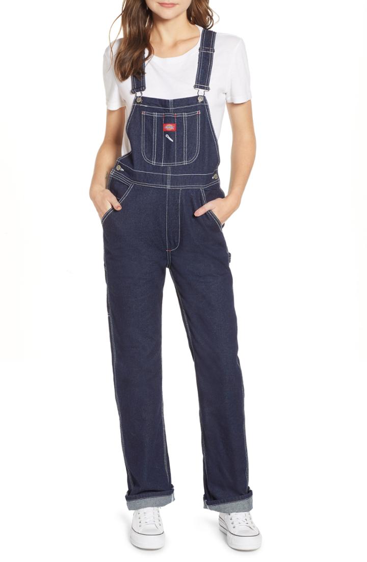 Women's Dickies Relaxed Fit Denim Overalls - Blue