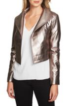 Women's 1.state Crop Faux Leather Jacket, Size - Metallic