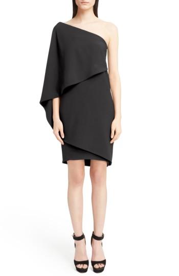 Women's Givenchy Stretch Cady Cape Dress Us / 36 Fr - Black