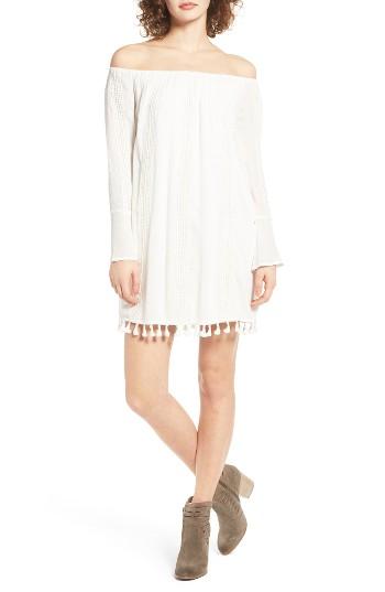 Women's Dee Elly Tassel Trim Off The Shoulder Dress