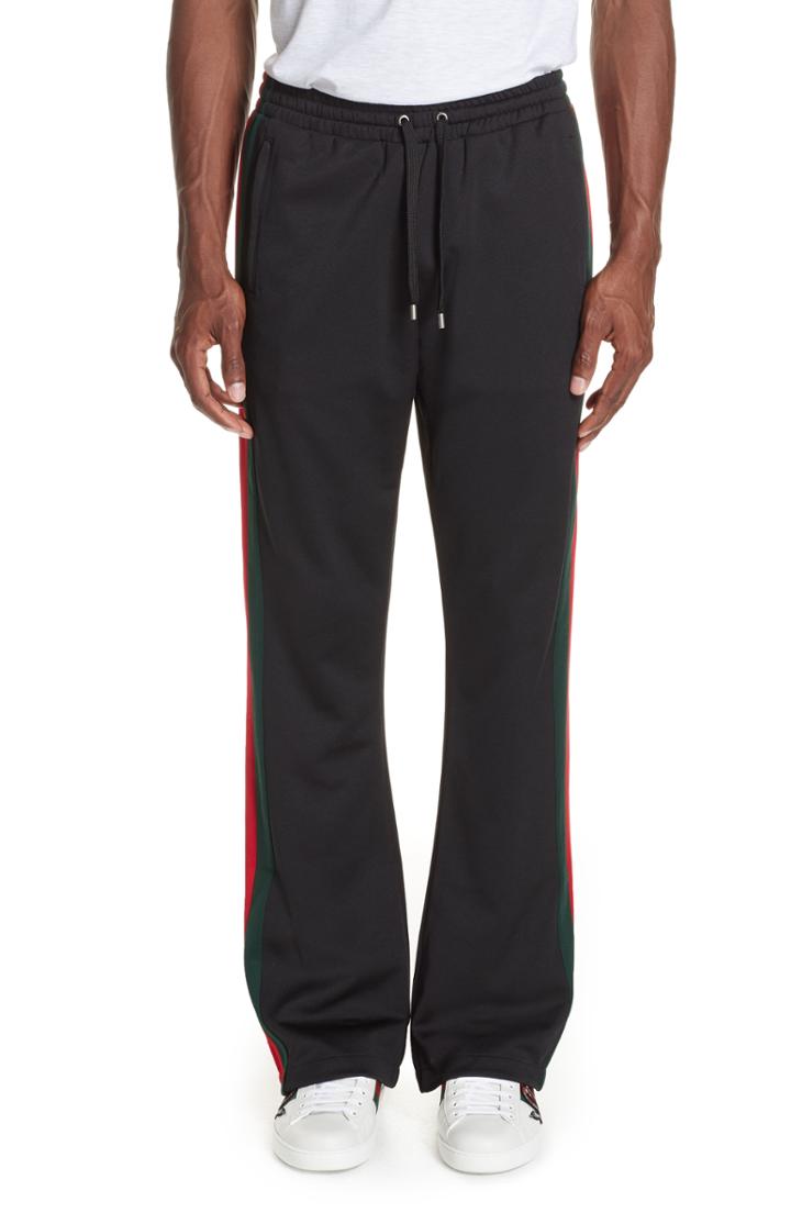 Men's Gucci Technical Jersey Flare Pants, Size - Black