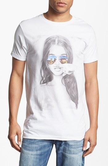 Bowery Supply 'mustache Girl' Graphic T-shirt White