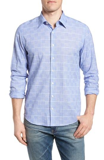 Men's Rodd & Gunn Tussock Creek Regular Fit Check Sport Shirt - Blue