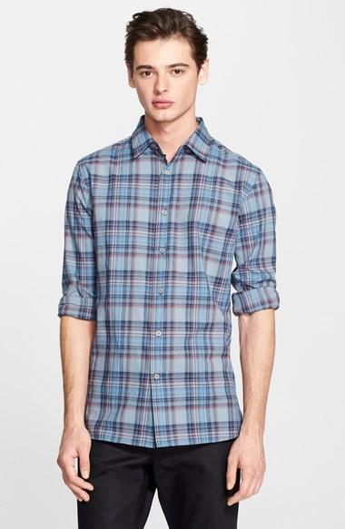 Men's John Varvatos Star Usa Trim Fit Plaid Sport Shirt