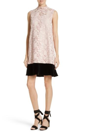 Women's N?21 Lace & Velvet Shift Dress Us / 40 It - White