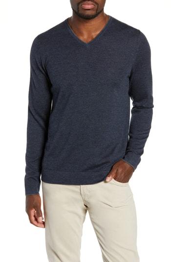 Men's Nordstrom Signature Cashmere V-neck Sweater - Grey