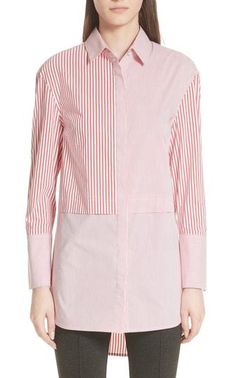 Women's St. John Collection Striped Shirting Tunic - Red