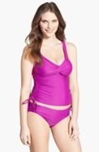 Women's Maternal America Ruched Maternity Tankini Swimsuit - Purple
