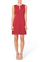 Women's Catherine Catherine Malandrino 'linden' Split Neck Sheath Dress - Red