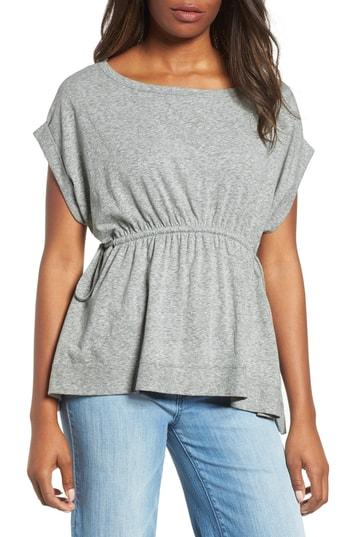 Women's Caslon Tie Waist Peplum Tee, Size - Green