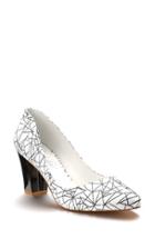 Women's Shoes Of Prey Block Heel Pump A - White