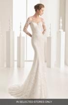 Women's Rosa Clara Naim Strapless Illusion Lace Mermaid Gown, Size - Ivory